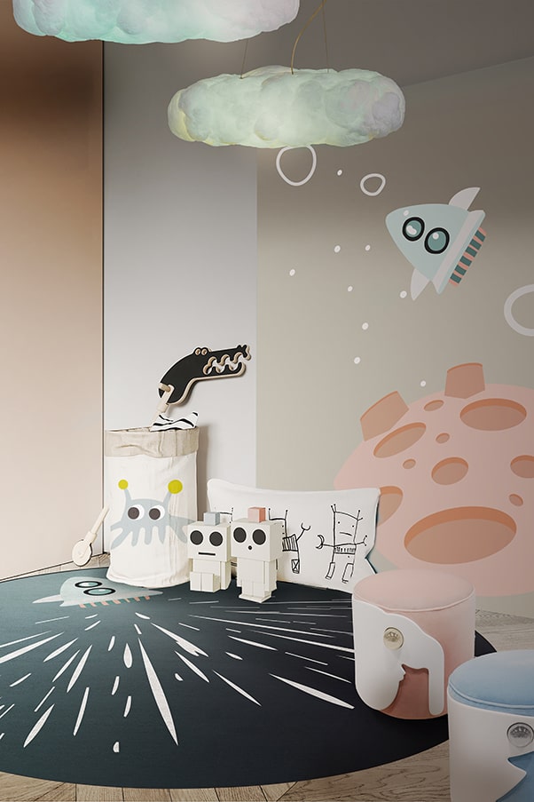 Thunder Rocket Round Rug - Rug'Society