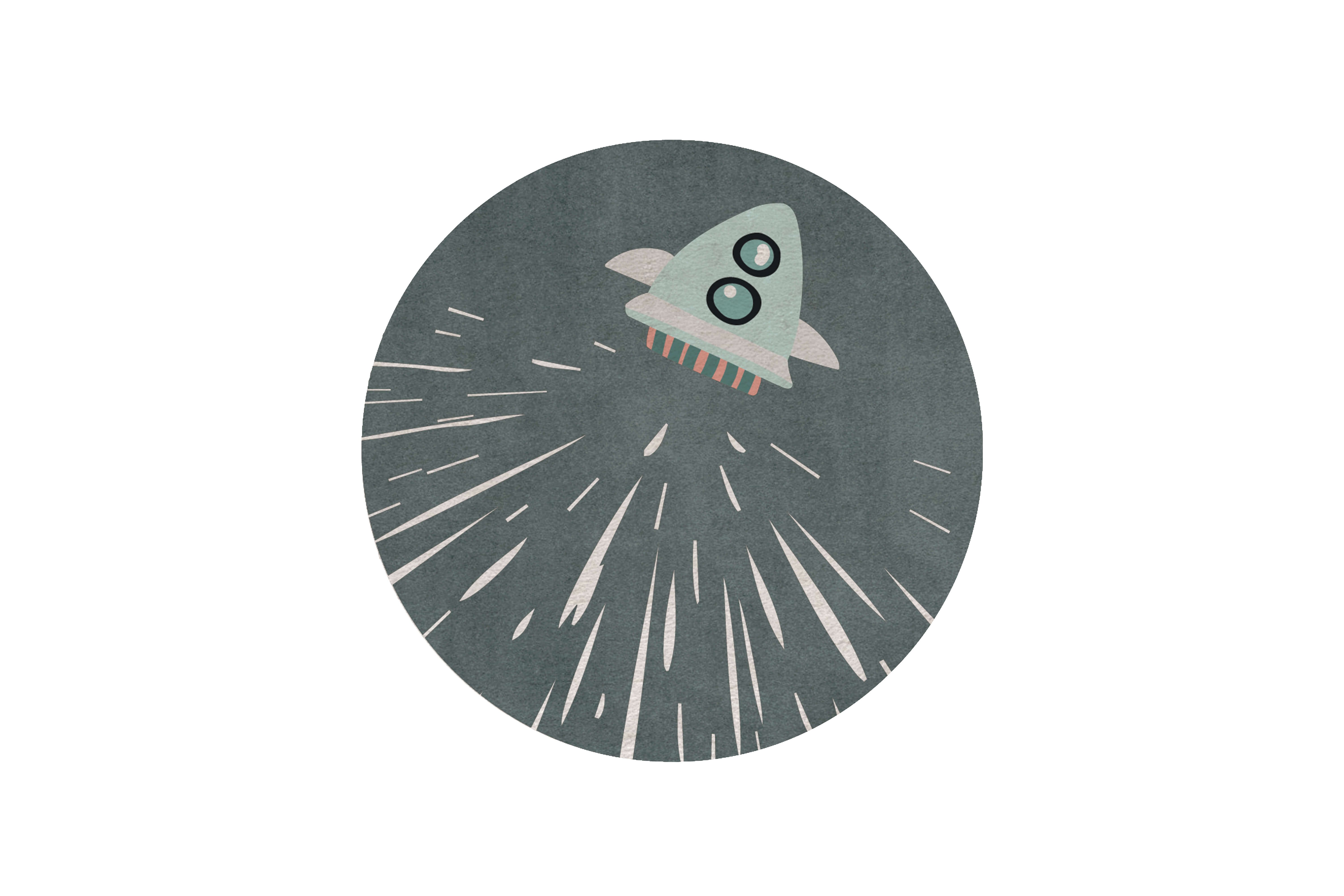 Thunder Rocket Round Rug by Rug'Society