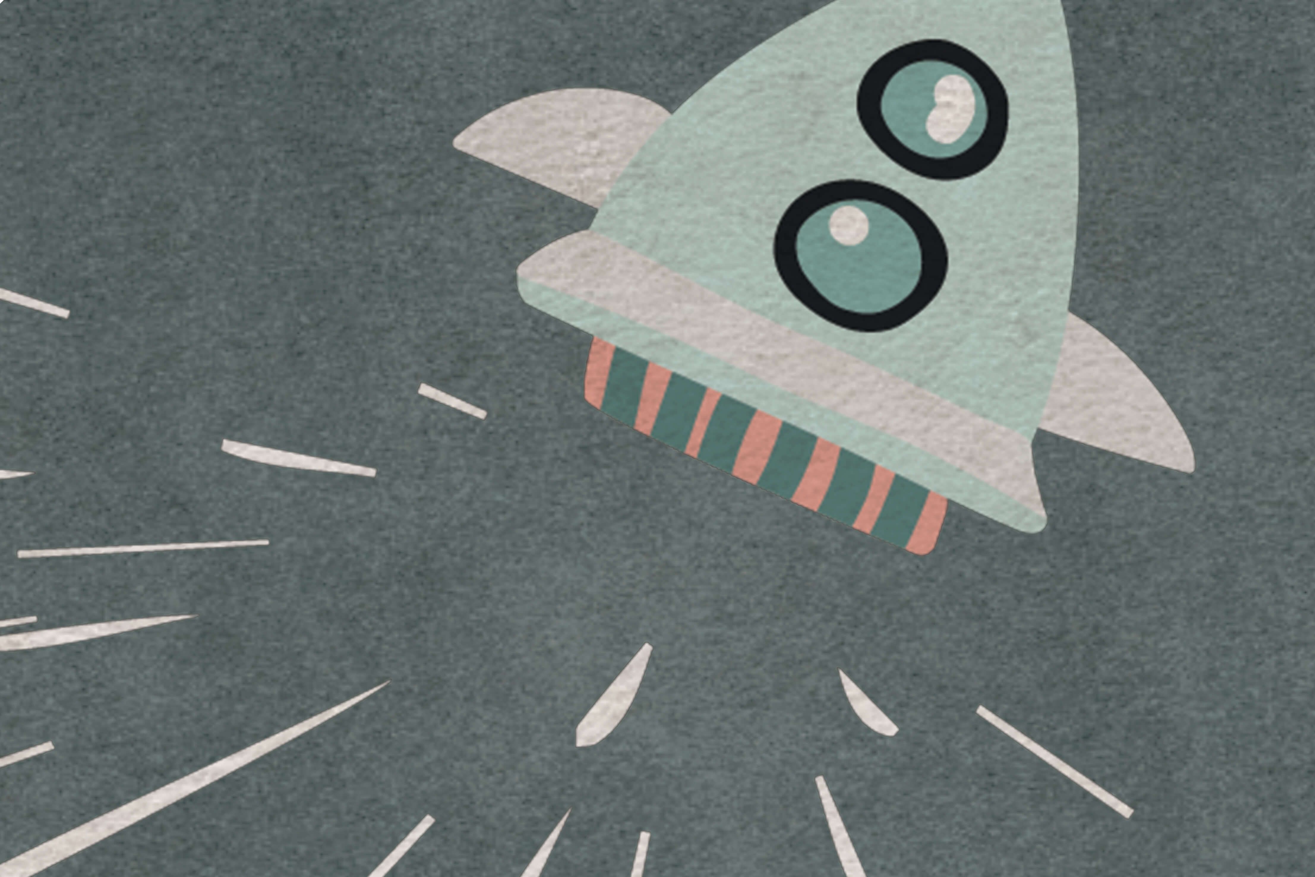 Thunder Rocket Round Rug by Rug'Society