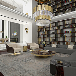 Luxurious Living Room With Ruin Rug by Rug'Society