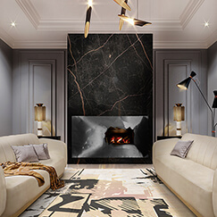 Modern Living Room With Graffinesque Rug by Rug'Society