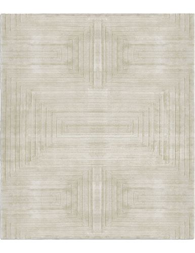 WHITE GARDEN Square-Shaped Rug In Natural Wool & Silk by Rug'Society